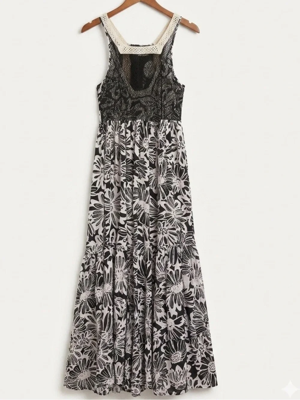 Free People Tiers For You Floral Maxi Dress NWOT Black Pink XS